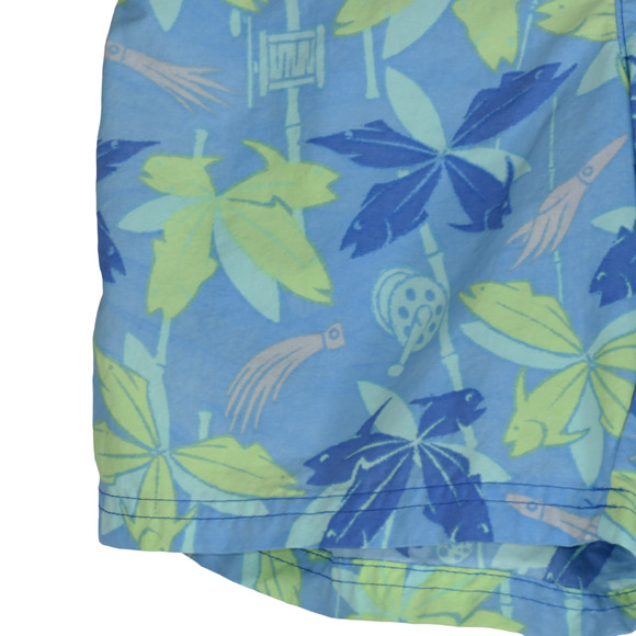 Columbia PFG Blue Swim Trunks Boys Medium 10 12 Elastic Mesh Fish Reels Squid - Picture 3 of 7